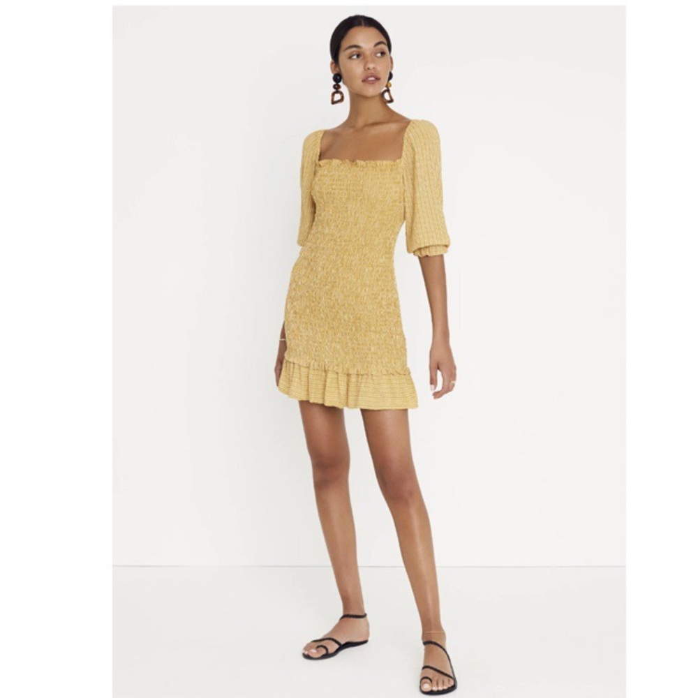 Faithful the Brand~Golden and white stripe dress